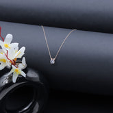 Women Rose Gold-Plated Stone-Studded Pendant with Chain